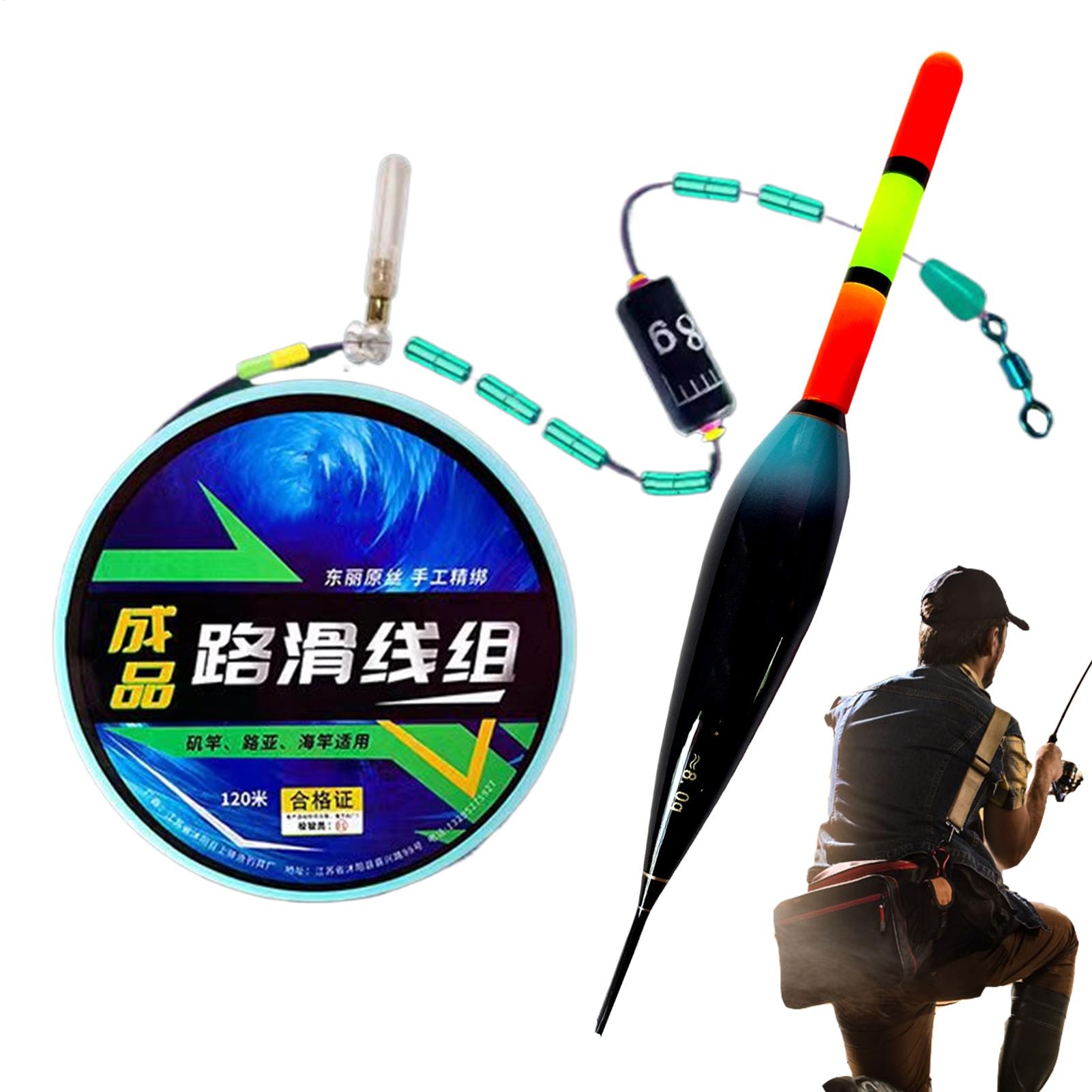 Fish Alarm - 釣り糸自動浮き具釣り道具自動フロート付き釣り糸セット/120Mすぐに使えるスライドフロート