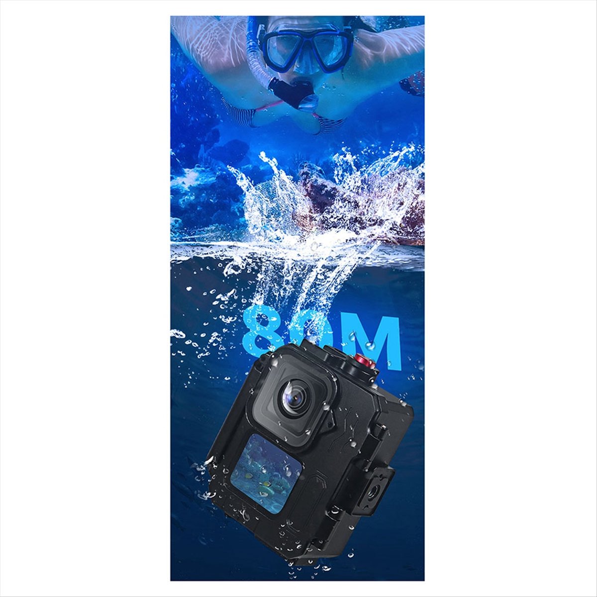 Underwater Camera - N05R 80M 防水ケース アルミフレーム保護ケース 水中ダイビングケース Gopro