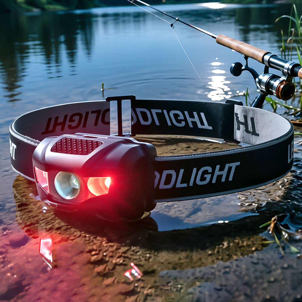 Fish Finder Battery - 最新の釣り用ヘッドライト 4 モード防水 LED ヘッドランプ赤色フラッシュライト超高輝度ヘッドライトヘッドランプ使用 AAA