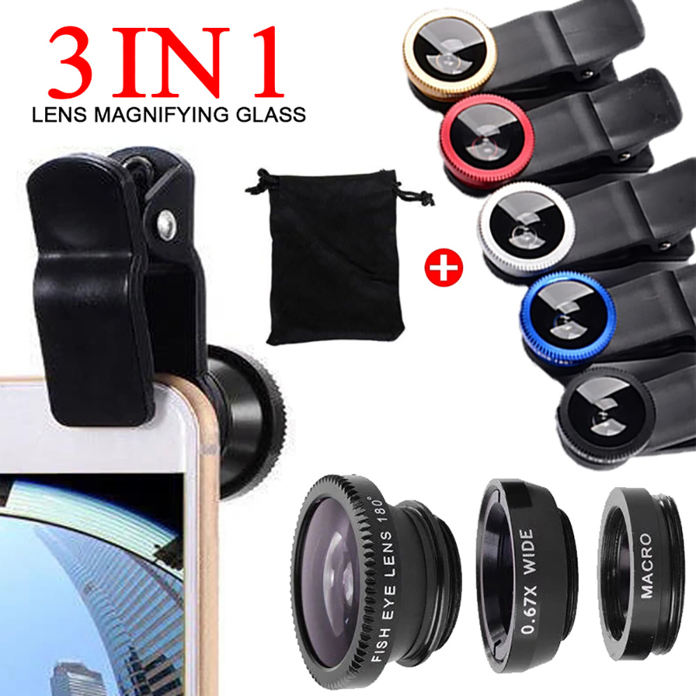 ユニバーサル3in1魚眼レンズ 広角マクロフォン魚眼レンズ  - Fishing Camera のレビューと価格